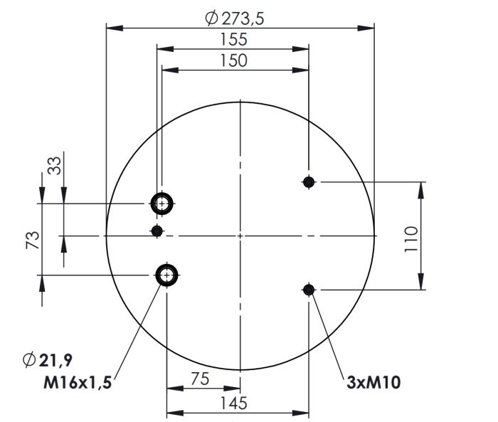 Пневморесора гумометалева WUHLERMANN WU 78836-2C  