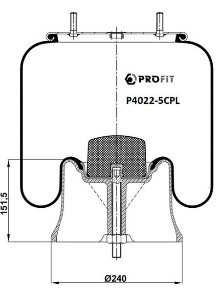 Пневморесора гумометалева PROFIT PR P4022-5CPL